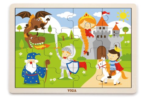 Viga 51458 Puzzle na podkładce 16 elementów - bajkowy zamek