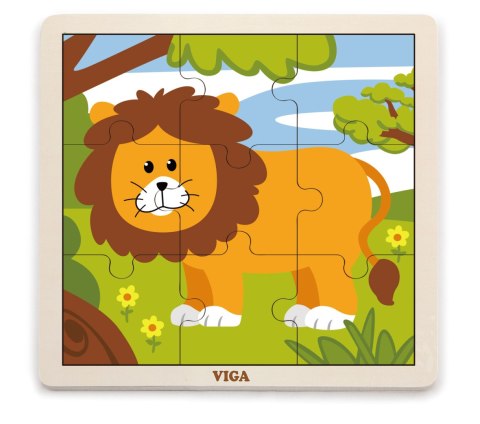 Viga 51442 Puzzle na podkładce 9 elementów - lew