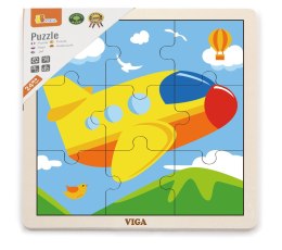 Viga 51447 Puzzle na podkładce 9 elementów - samolot