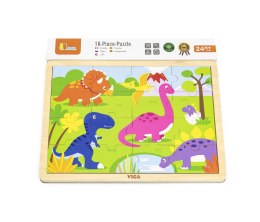 Viga 51452 Puzzle na podkładce 16 elementów - dinozaury