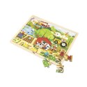 Viga 44587 Puzzle na podkładce 48 elementów - poznajemy zoo