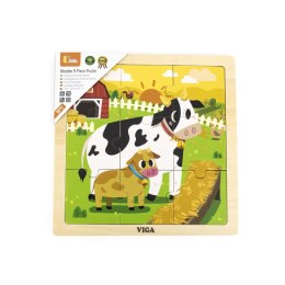 Viga 44623 Puzzle na podkładce 9 elementów - Krowa