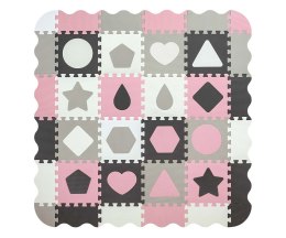 Mata piankowa puzzle Jolly 4x4 Shapes - Pink Grey