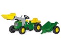 Rolly Toys 811496 Traktor Rolly Junior John Deere z łyżką i przyczepą