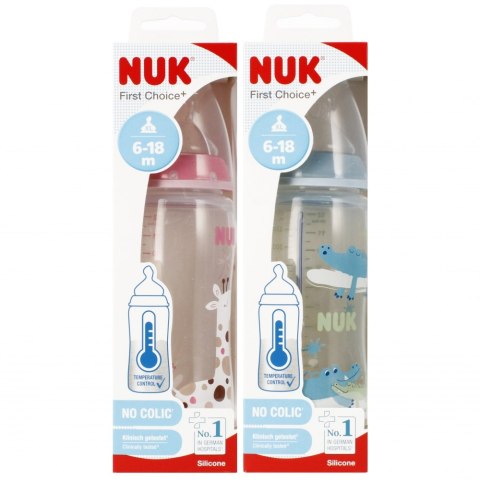 NUK 216248 Butelka FC+ PP 360 ml z wskaźnikiem temperatury smoczek silikonowy 6-18 m-cy XL