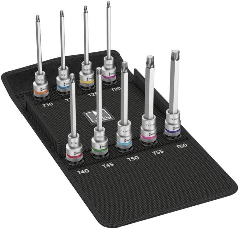 Zest.nasadek wkretak. dlugich z funkcja przytrzymywania Torx 1/2"9-czesciowy Wera