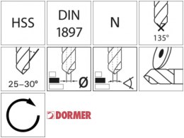 Zest.wiert.krót.1-10,5mm w.d.otw.p.gw.3,3-10,2mmA022 135G typ N 2,5xD24-cz.TiN Tip A088200S Dormer