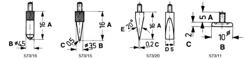 Końcówka pomiarowa do czujników zegarowych Limit 16x4,5 mm