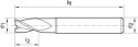 Frez trzpieniowy pełnowęglikowy TiALN 3-ostrza 2,5mm GÜHRING
