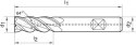 Frez Ratio,dlugi DIN6527,pelnowegl.,FIRE,typ INOX,chwytHB,4-ostrz.,16,0mm GÜHRING