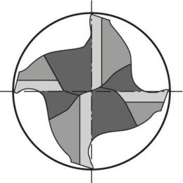 Frez Ratio,dlugi DIN6527,pelnowegl.,typ ALU,chwyt HB,4-ostrz.10mm GÜHRING