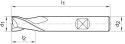Frez trzpieniowy,krotki, TiALN 2-ostrz.,chwytHB 16mm GÜHRING pelnoweglik. DIN6527