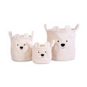 Childhome Pluszowy pojemnik na zabawki 25 x 20 x 20 cm Teddy bear Off white